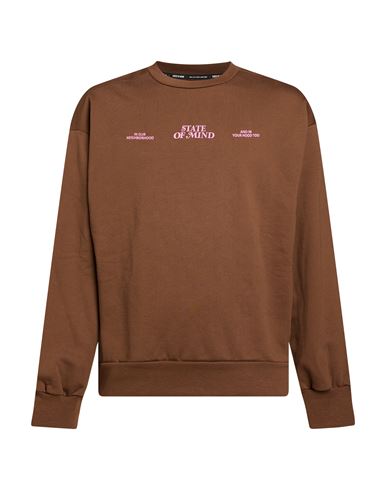 Man Sweatshirt Chocolate brown Size XL Cotton