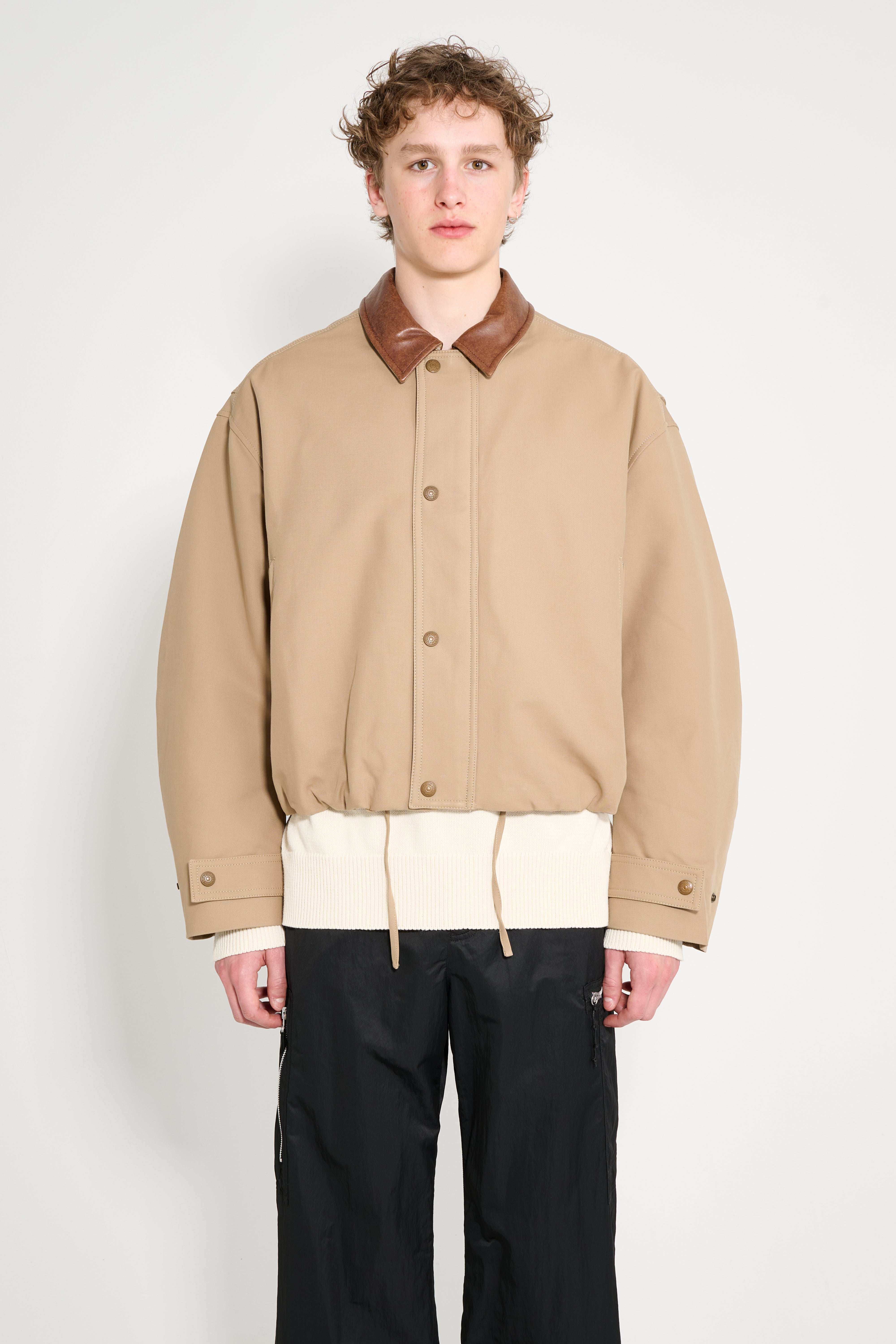 Acne Studios Double Cotton Twill Jacket Khaki Beige
