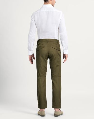 Man Pants Military green Size M Cotton, Linen