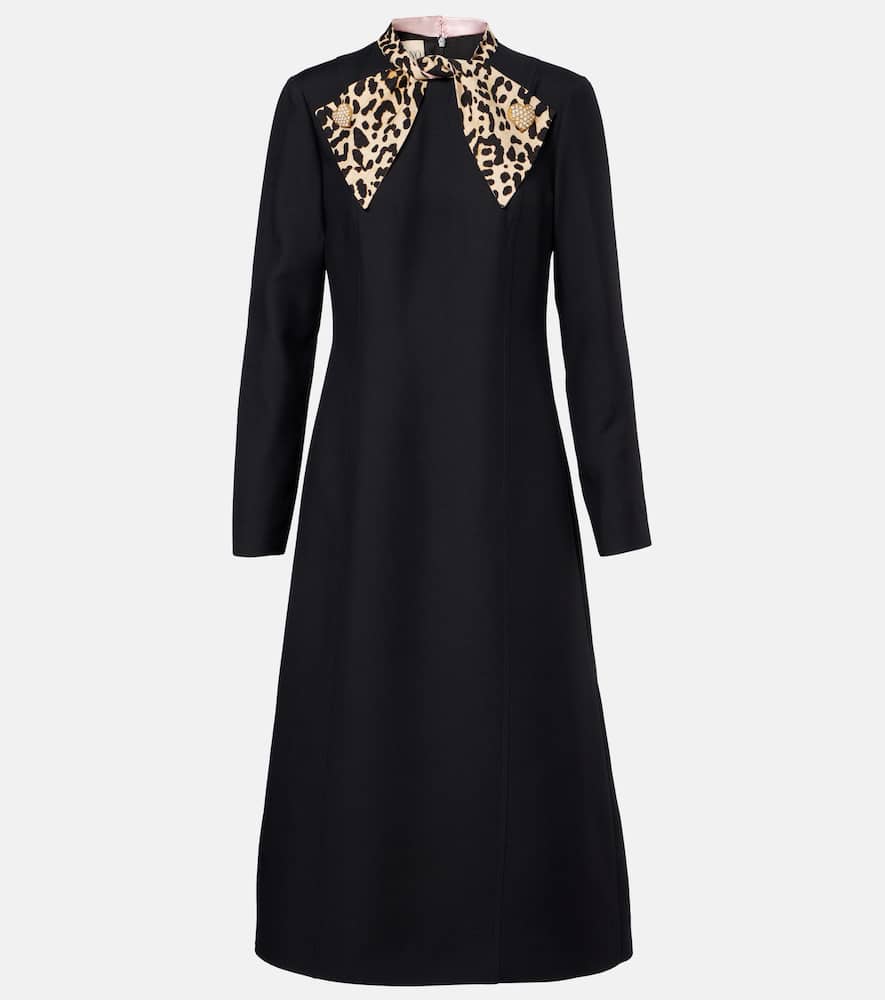 Crepe Couture bow-detail midi dress