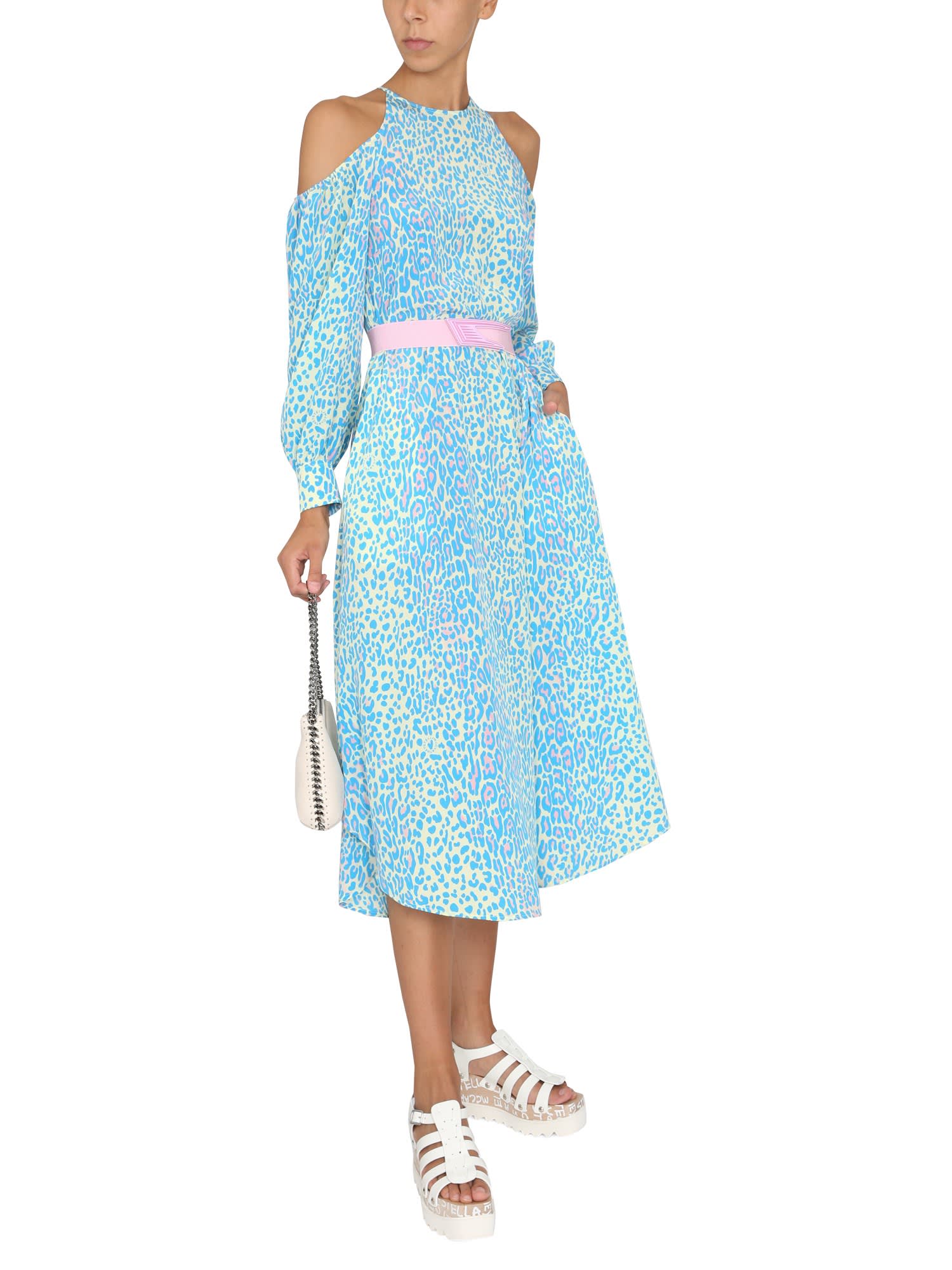 Leopard-print belted dress