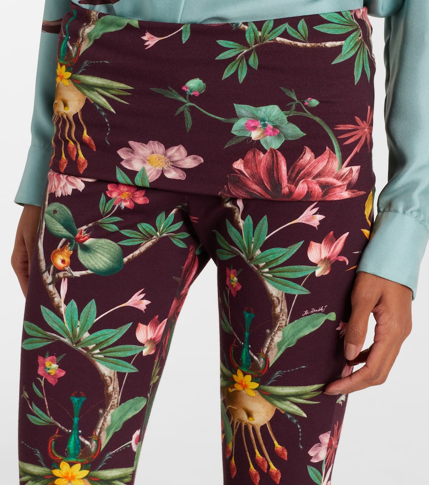 Meditation floral cotton-blend flared pants