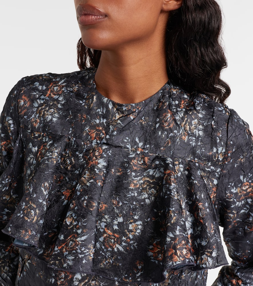 Floral ruffled midi dress