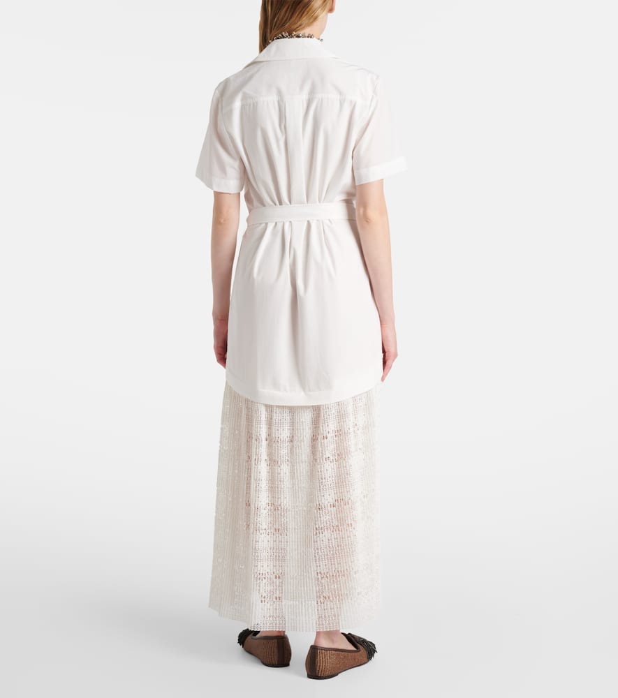 Jenner poplin and lace shirt dress