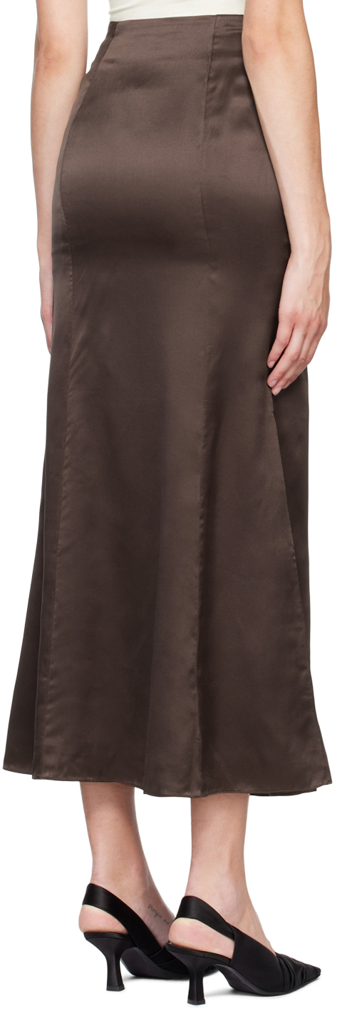 Brown Organic Silk Maxi Skirt