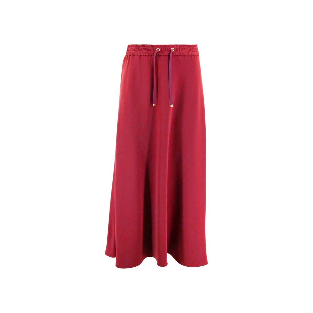 Flared Acetate Skirt — Red