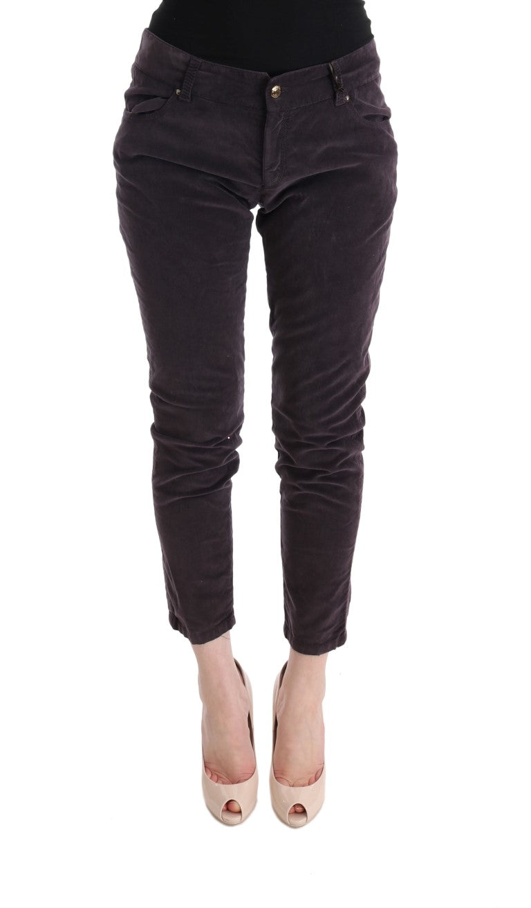 Cotton Cropped Trousers — Brown