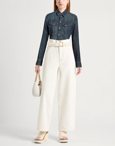 Woman Denim shirt Blue Size S Cotton