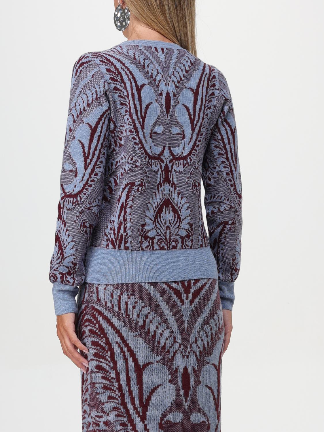 Floral jacquard-knit wool jacket - Blue