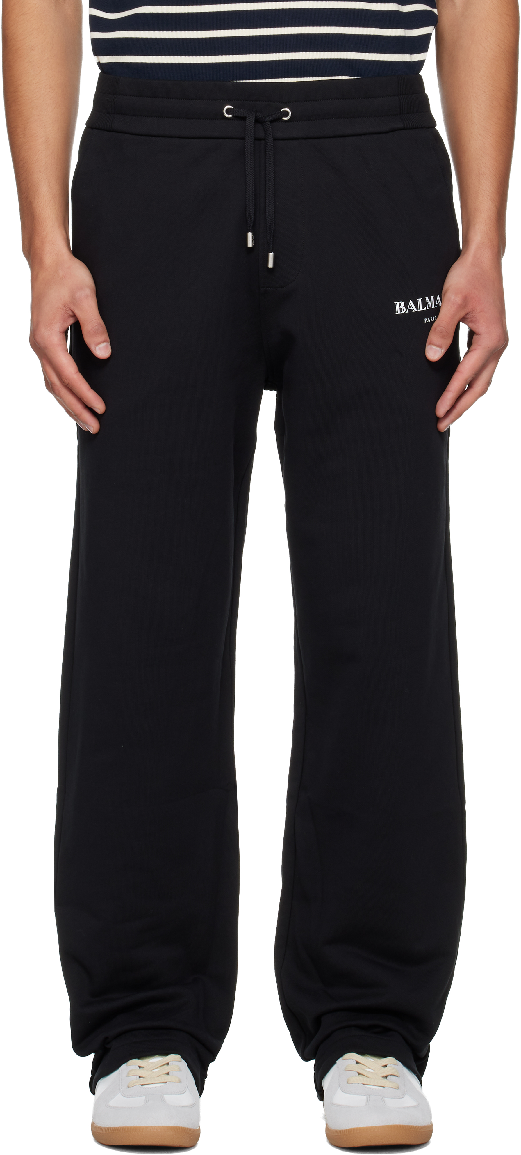 Black 'Paris' Writing Sweatpants