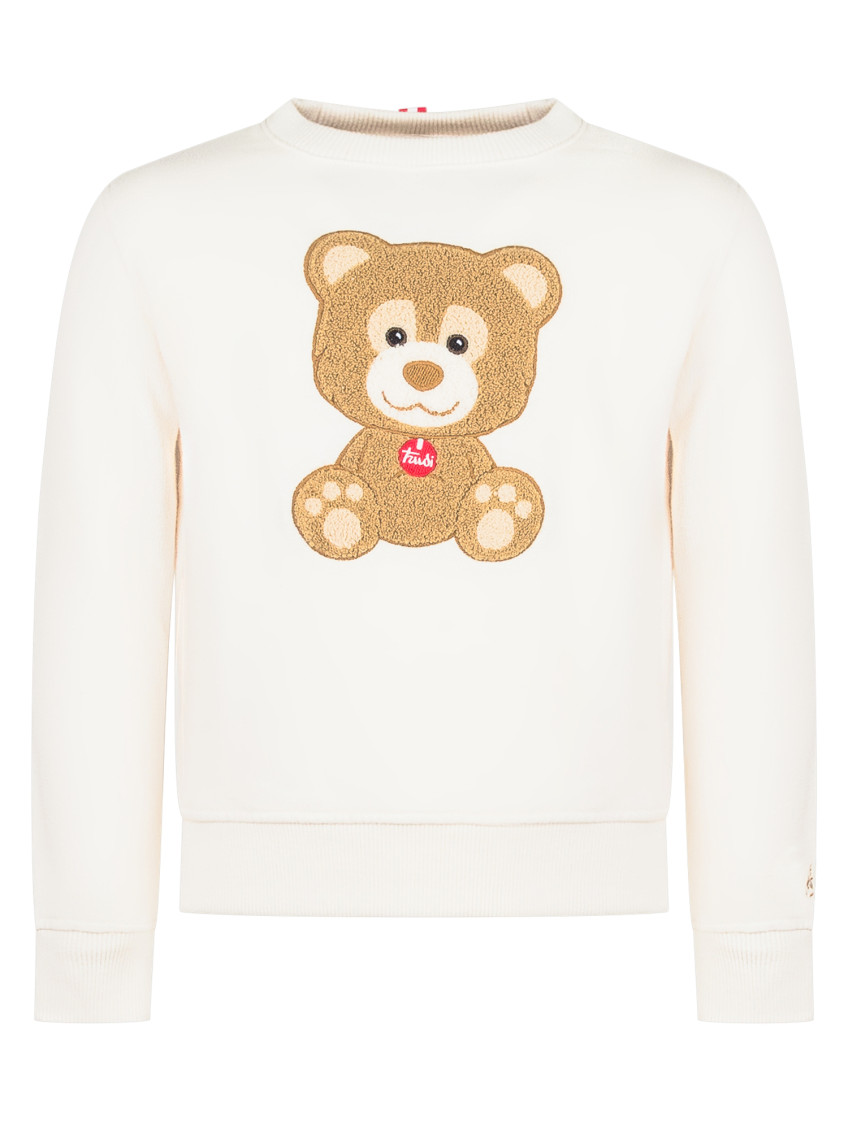 Girls White Graphic Sweatshirt