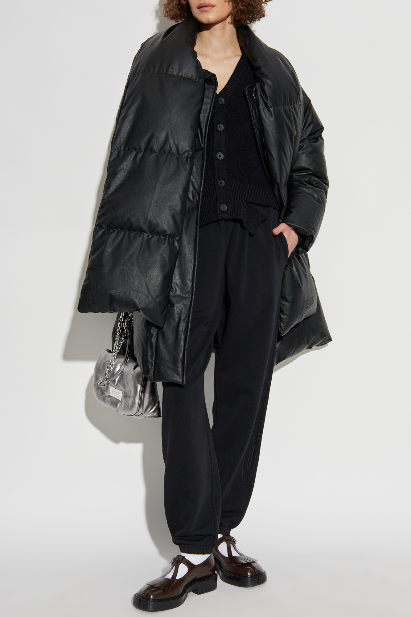MM6 Maison Margiela Cardigan With Woolen Trim, Women's, Black