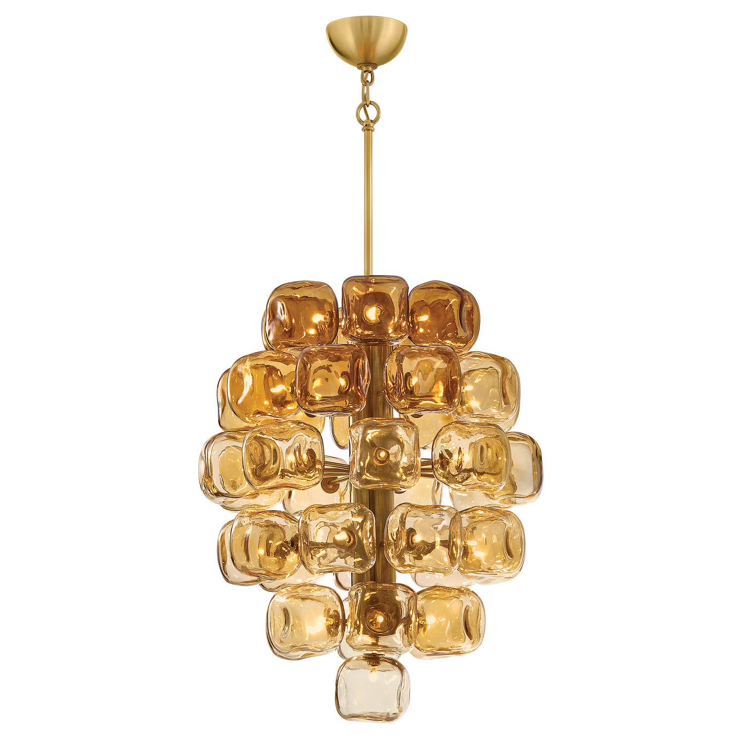 Unlacquered Brass LED Chandelier from the Perriand Collection