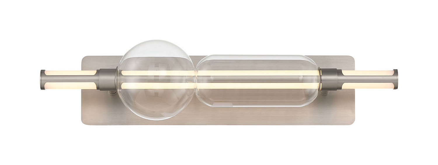 Satin Nickel LED Bathroom Vanity Light from the Lucent Collection