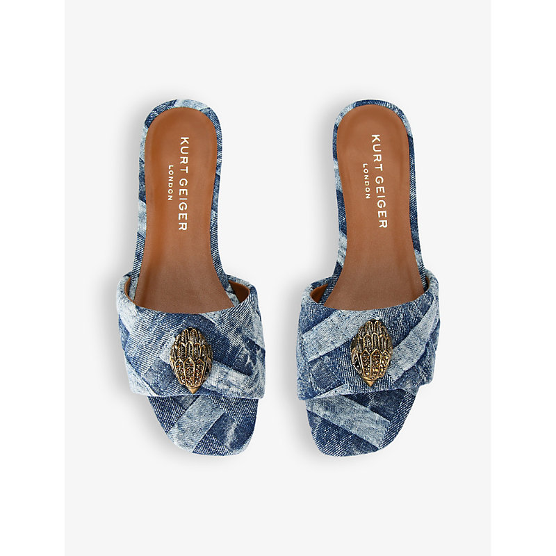 Womens Denim Kensington Eagle-head Denim Sandals
