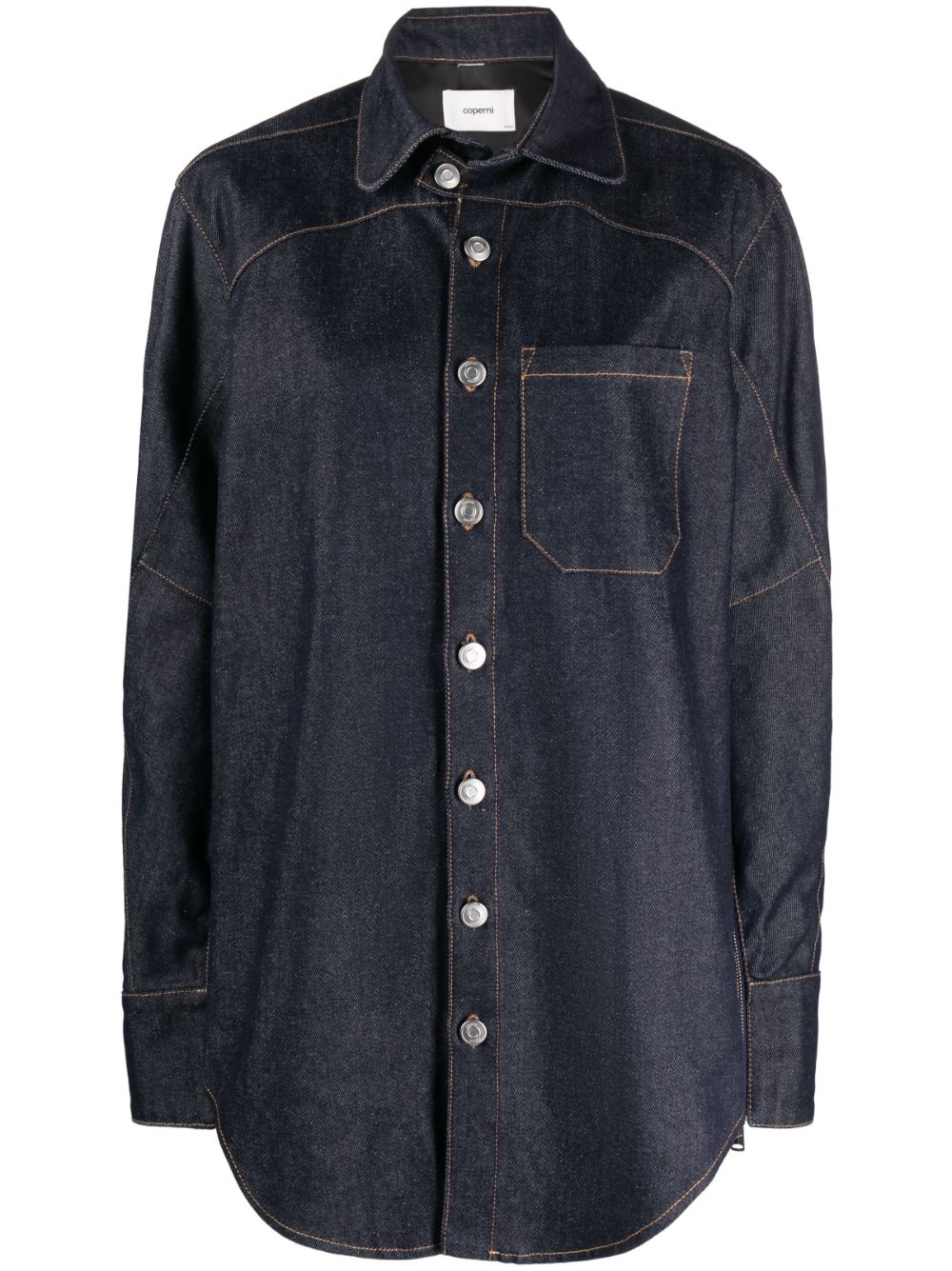 Moto oversized denim shirt - Blue