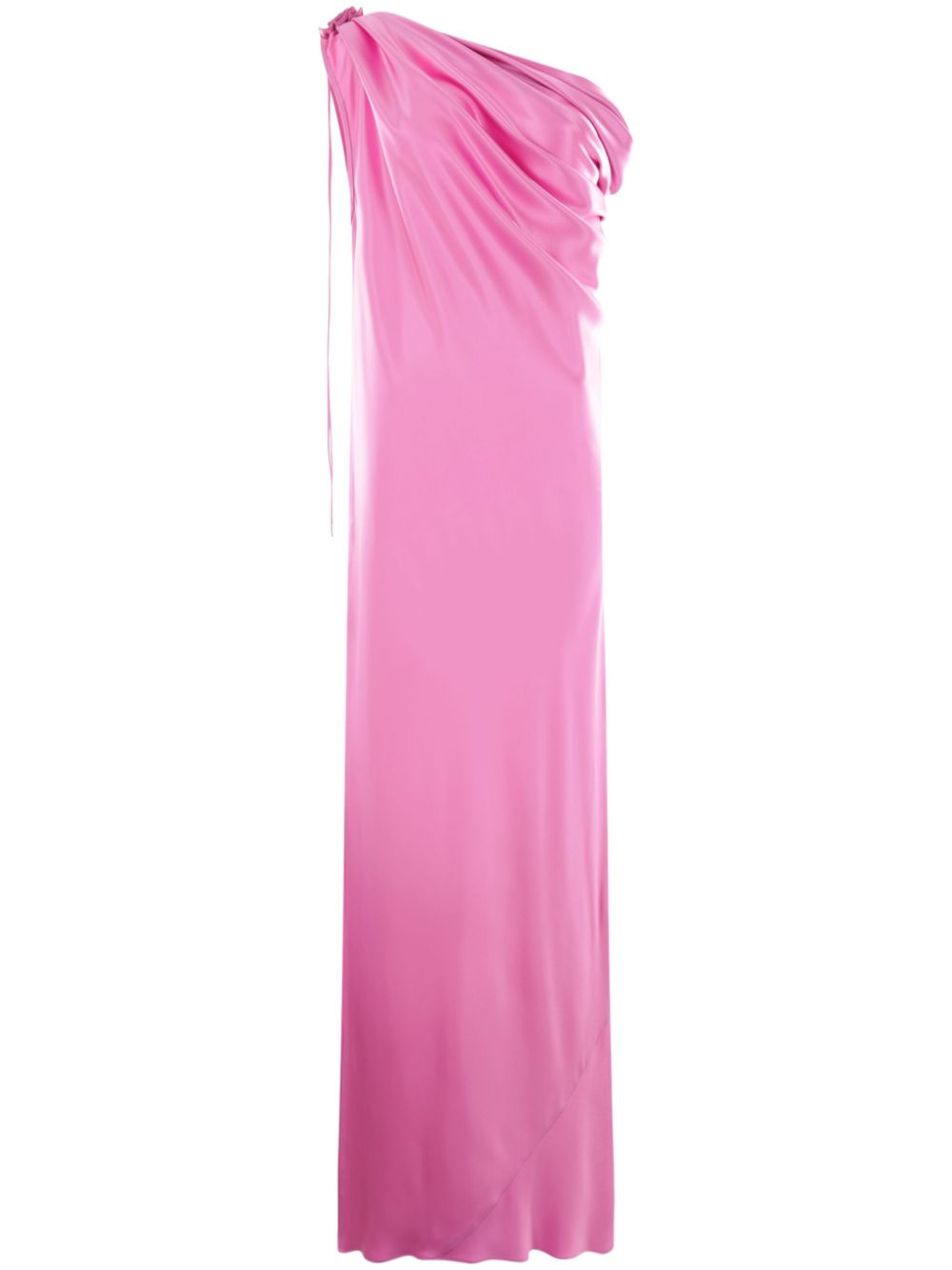 One-shoulder silk gown - Pink