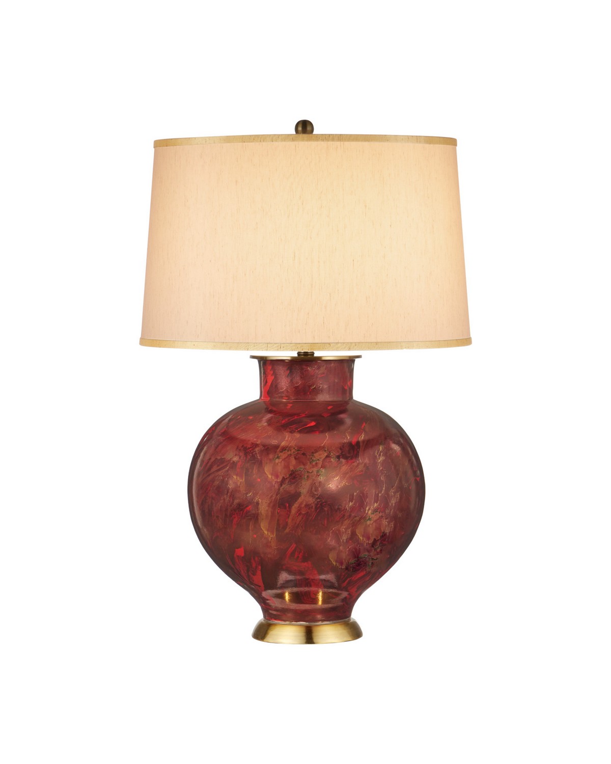 Dark Red Gold Table Lamp from the Lutz Collection