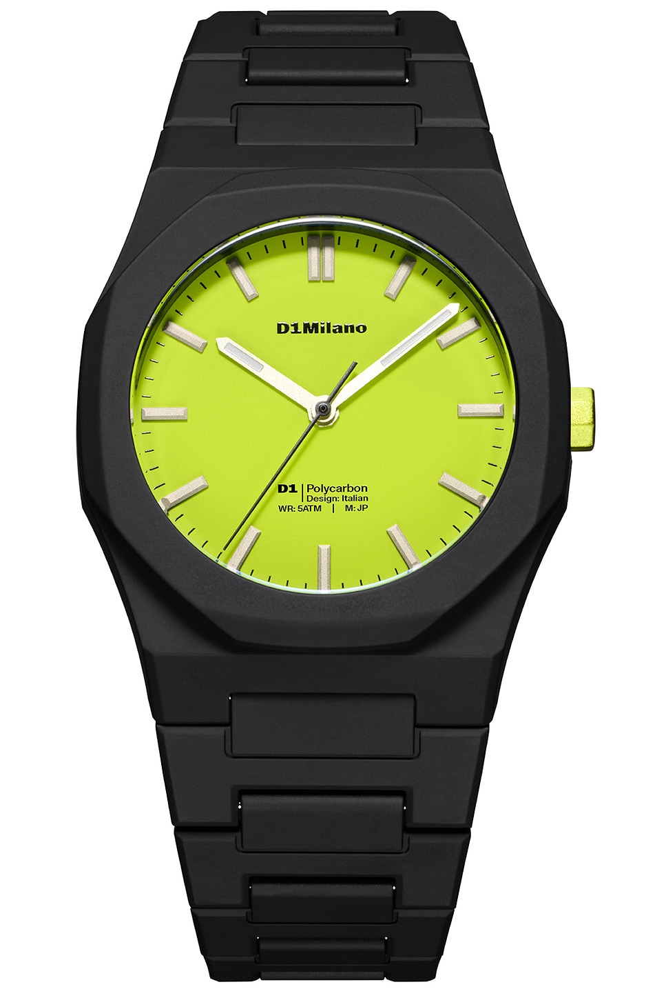 D1 Milano Polycarbon 40. Watch in Black & Yellow - Black. a