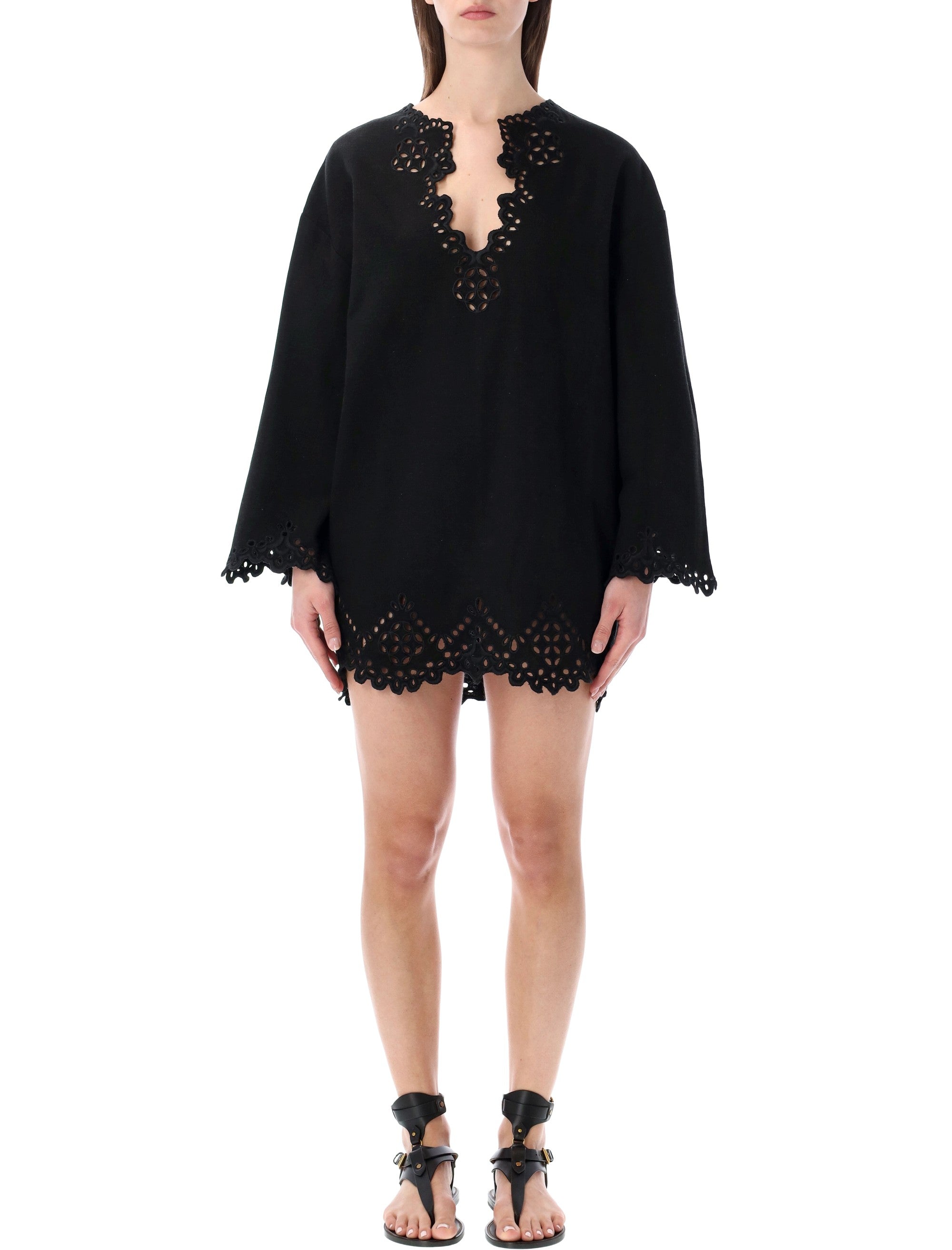 Tunic-Inspired Dress with Feminine Accents - Size 36