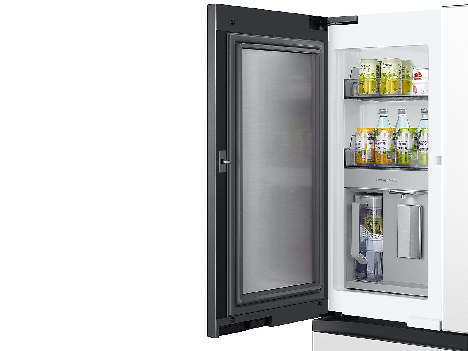 Bespoke 4-Door French Door Refrigerator (29 cu. ft.) with Beverage Center™ in White Glass (RF29BB860012AA)