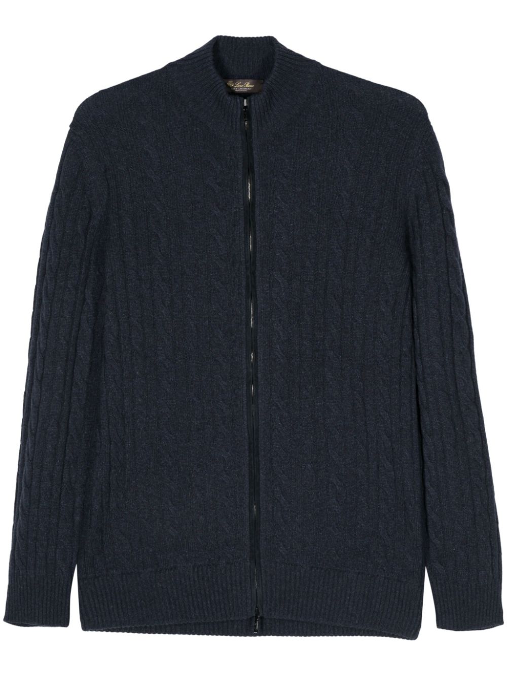 Cable-knit cashmere cardigan - Blue
