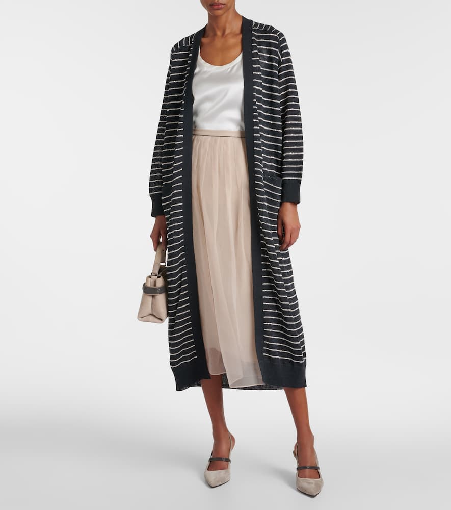 Dazzling striped cotton cardigan