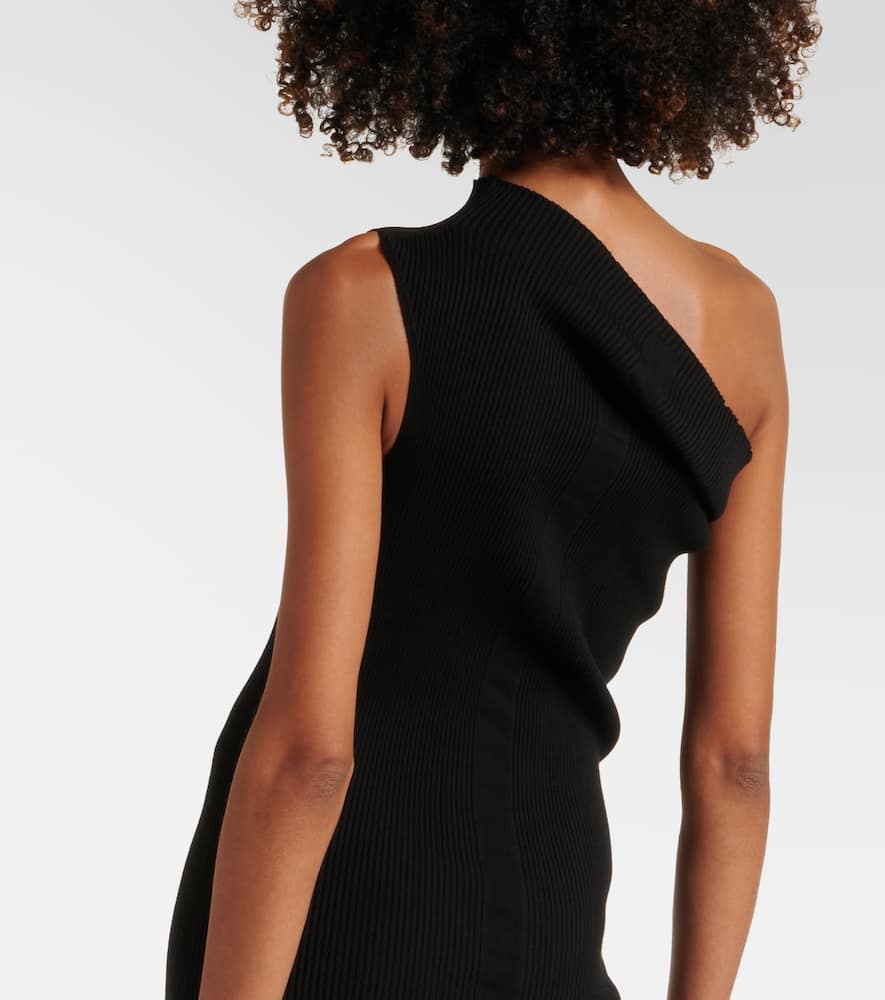 One-shoulder jersey maxi dress