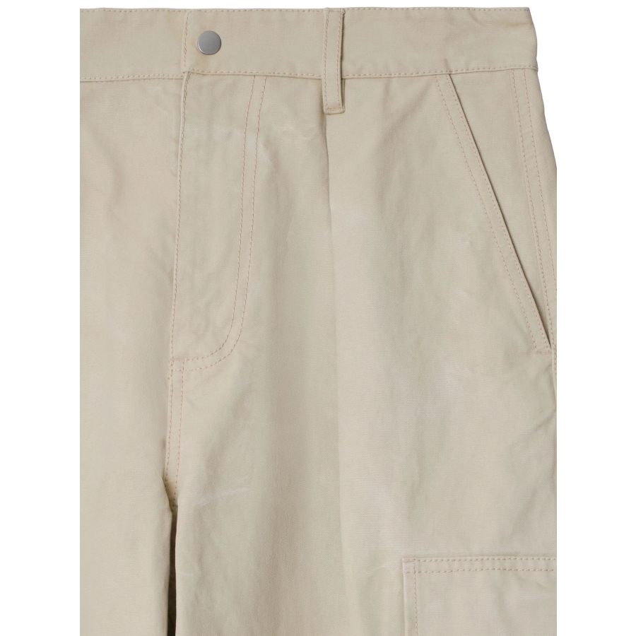 Wide Leg Cotton Cargo Trousers