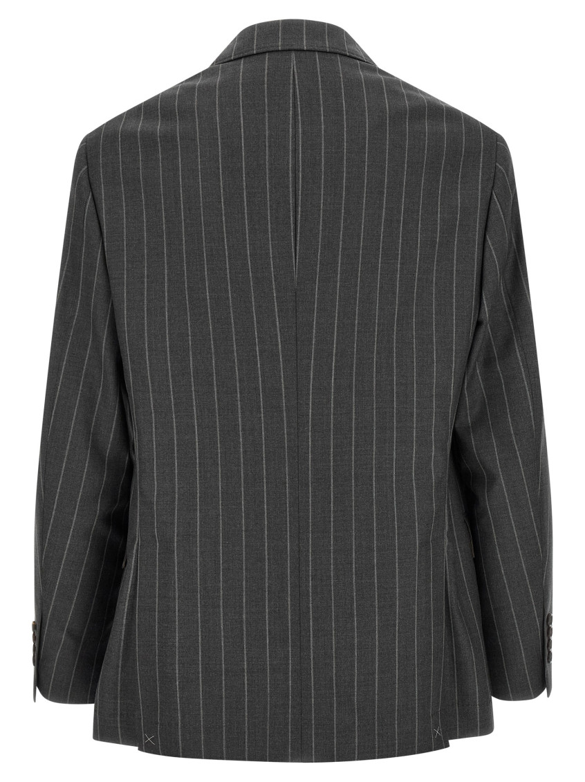 Chalk-Stripe wool blazer - Grey