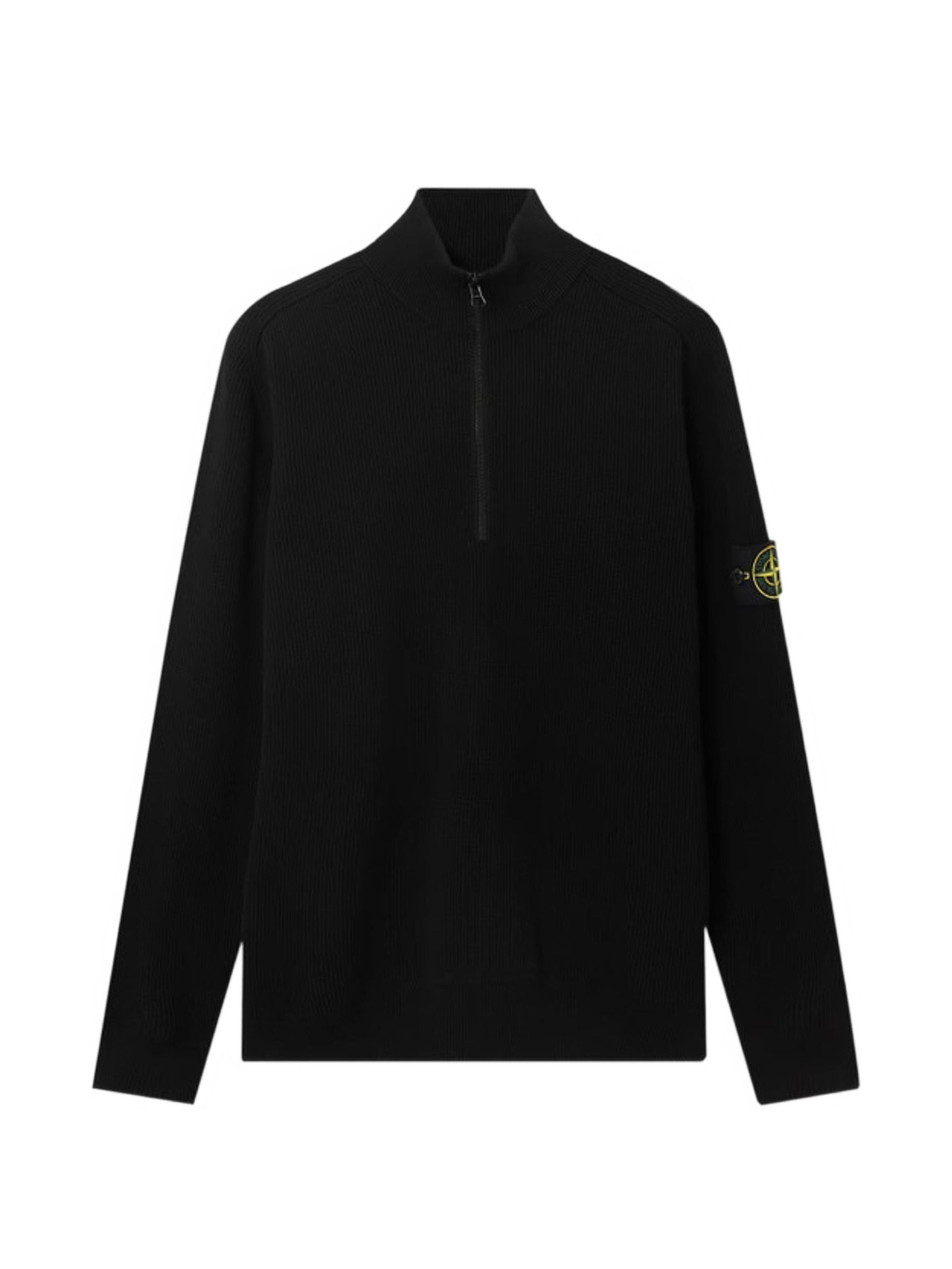 Compass-Patch Half-Zip Sweater