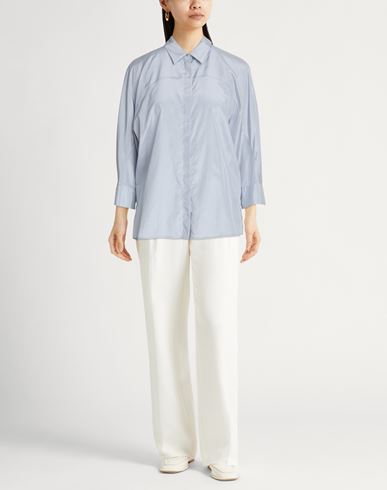 Woman Shirt Slate blue Size 4 Silk, Cotton