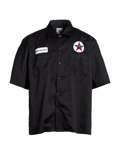 Man Shirt Black Size 2 Polyester, Cotton