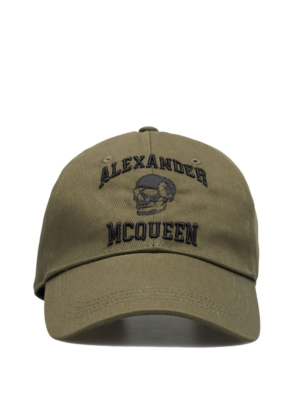 Embroidered-skull baseball cap - Green