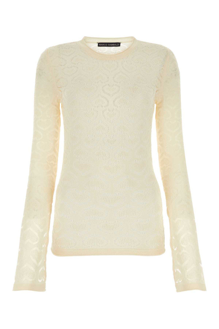 Heart-motif long-sleeved top - White
