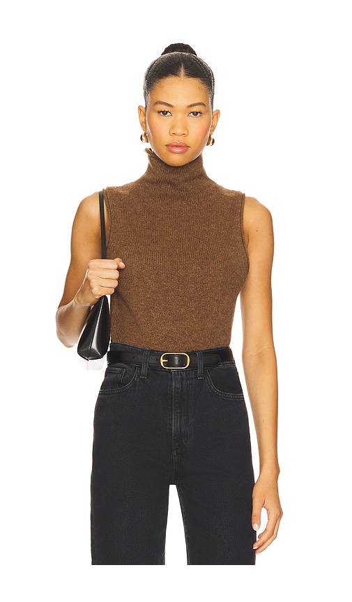 Joe's Jeans Stevie Sleeveless Roll Neck Sweater in Brown. -  XS also in L, M