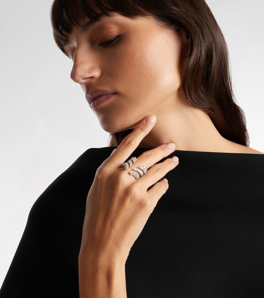 Y-Not 18kt white gold ring with diamonds