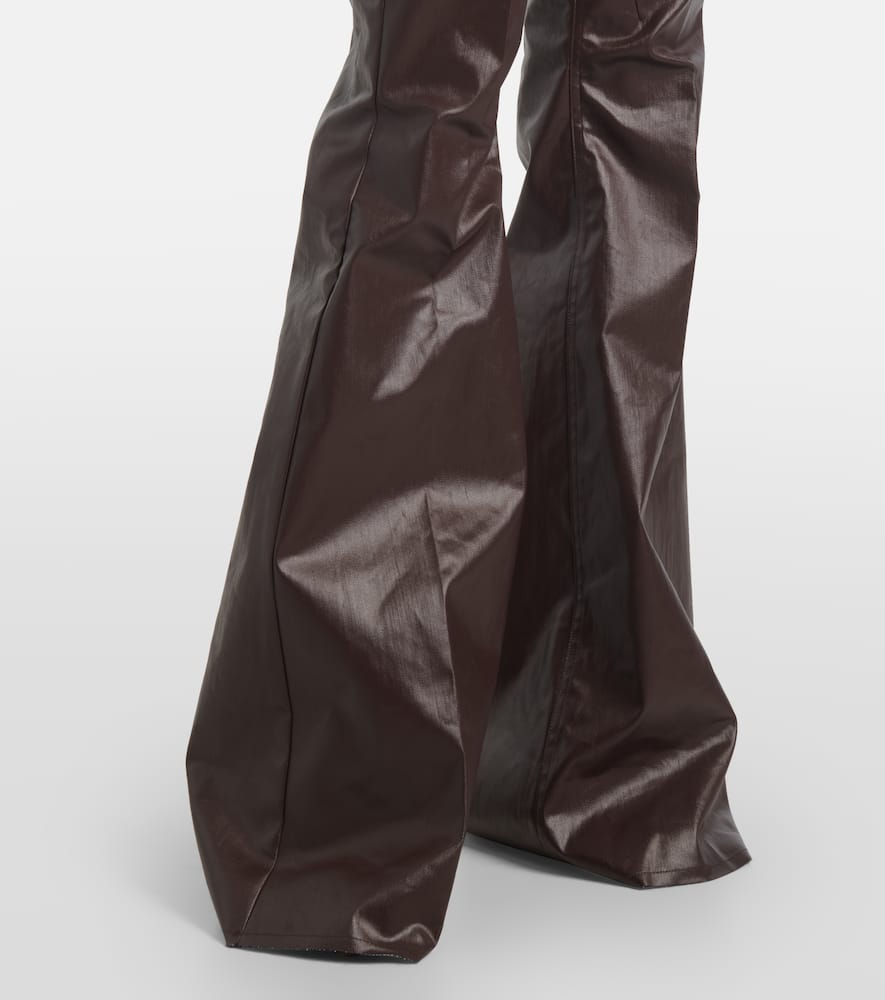 High-rise coated canvas straight pants