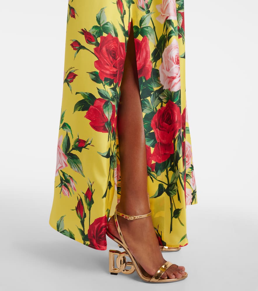 Floral silk shirt dress