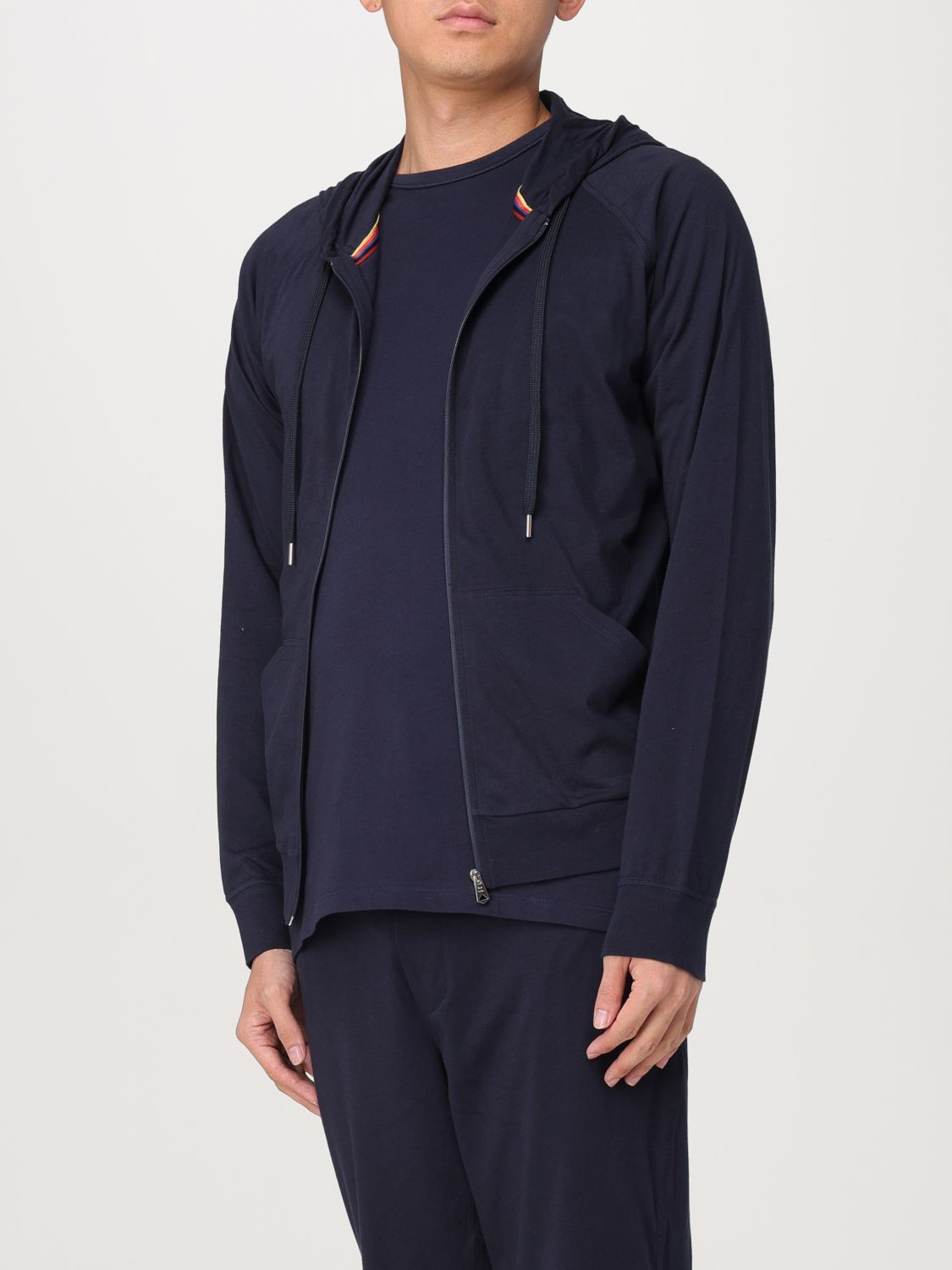Zip-up cotton hoodie - Black