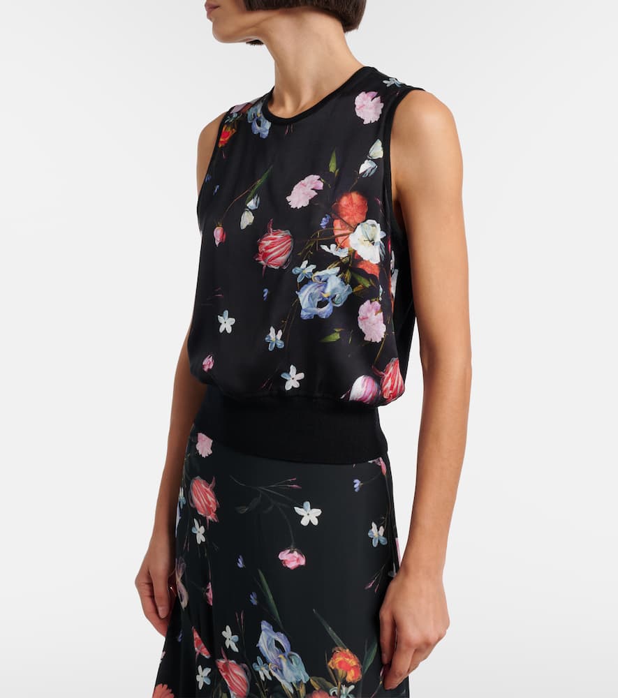 Floral printed wool top