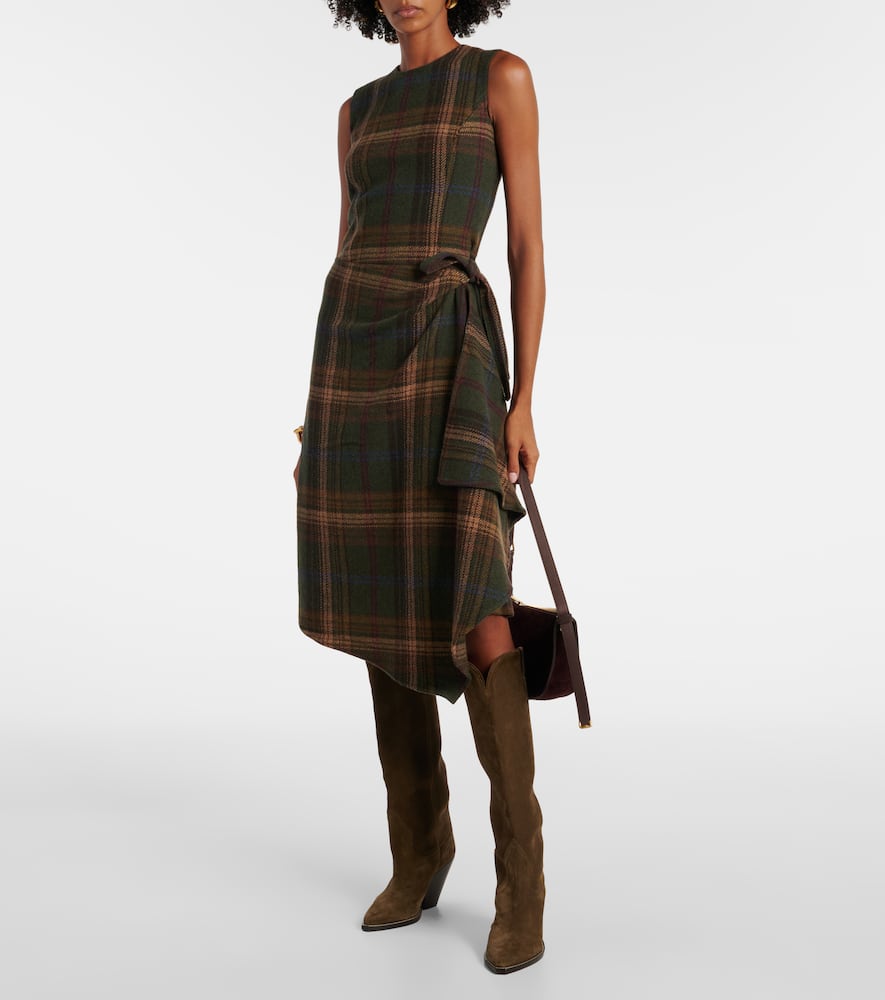 Polo Ralph Lauren Plaid wool-blend midi dress