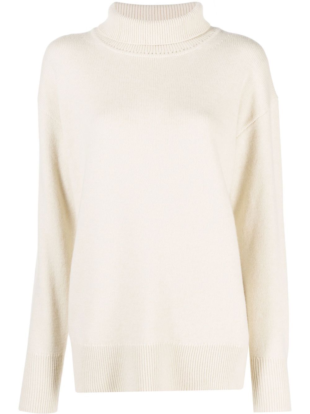 Roll-neck long-sleeve jumper - Neutrals