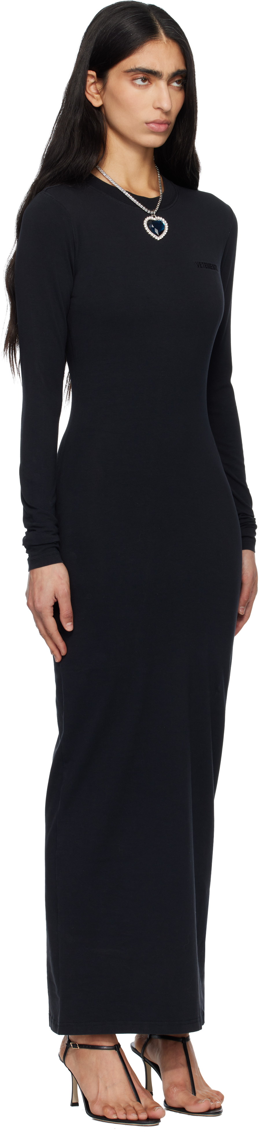Black Ribbed Maxi Dress
