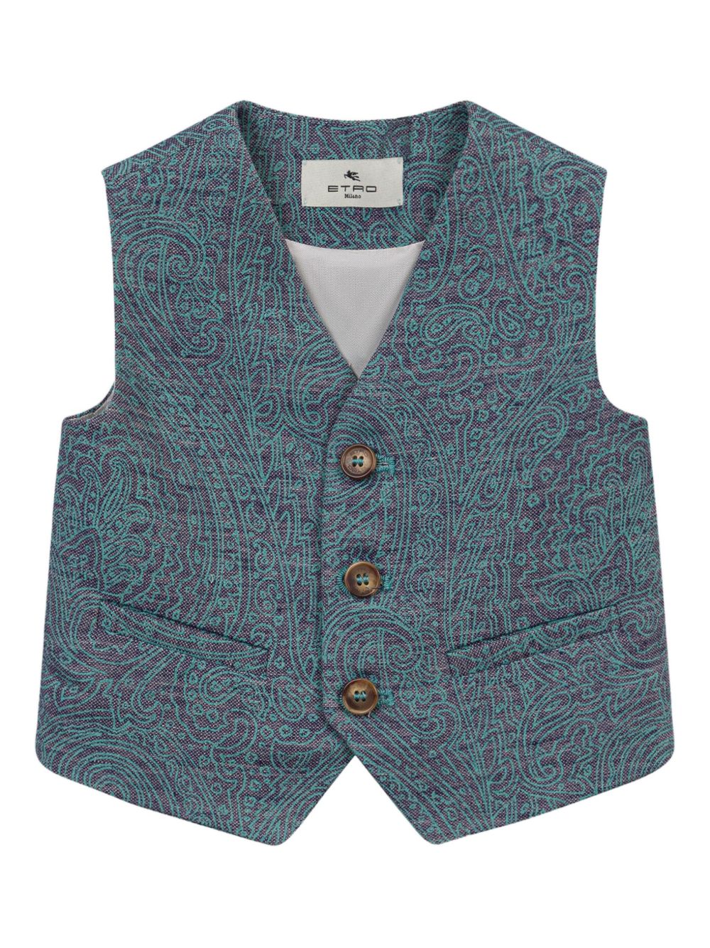 ETRO KIDS cotton-linen waistcoat - Blue
