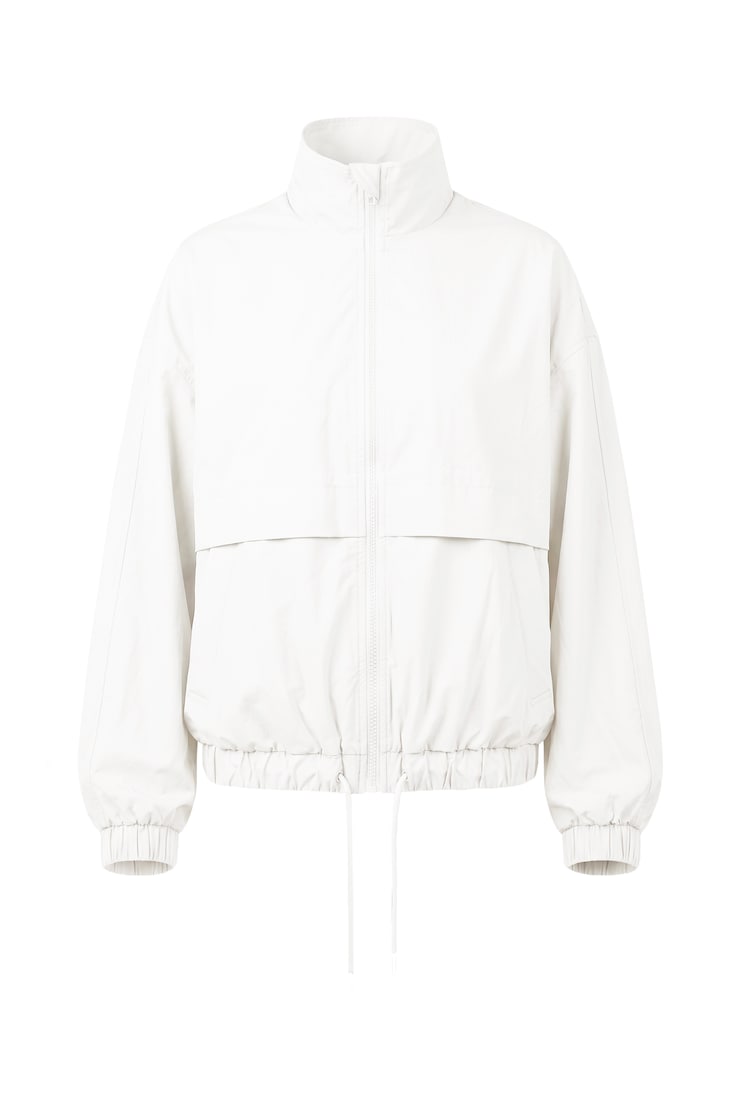 Long Windbreaker - White - Women Clothing