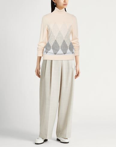 Woman Turtleneck Cream Size 10 Cashmere
