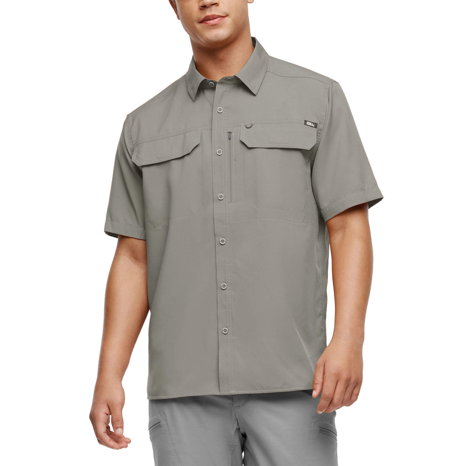 Woven Tech Shirt Grey S:- Grey
