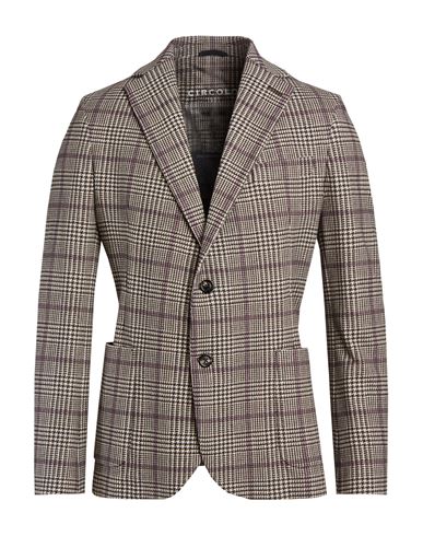 Man Blazer Purple Size 44 Cotton, Elastane