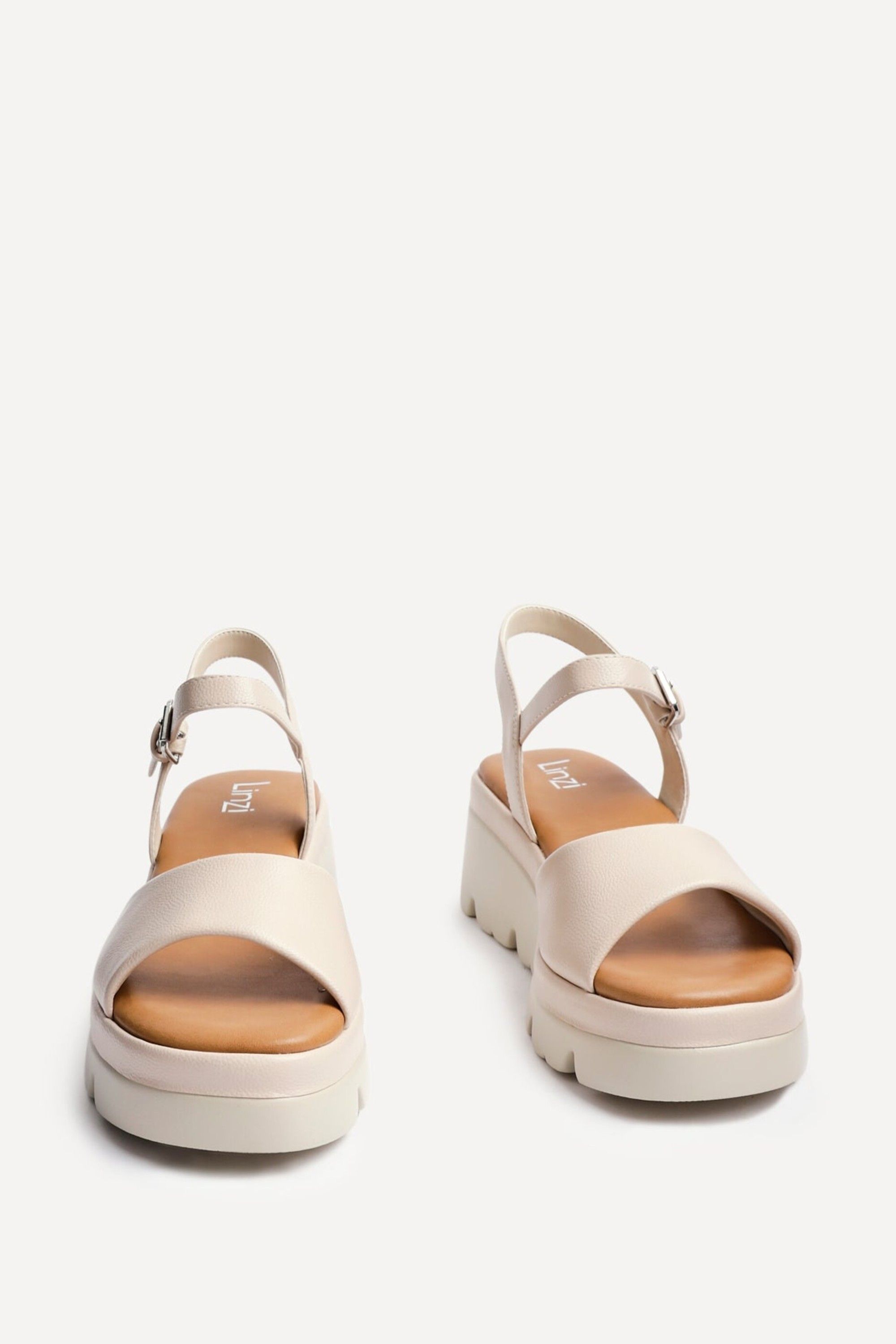 Linzi Women's Nyla Nude Platform Cleated Sandals | : 4/Standard Fit